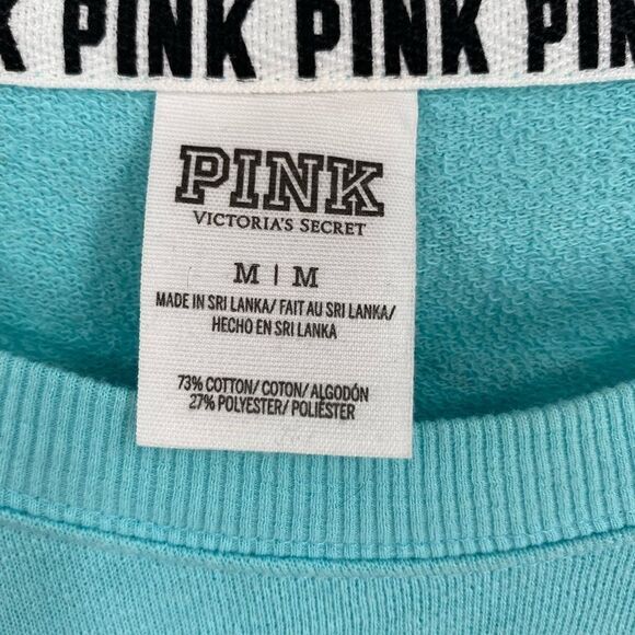 Victoria's Secret PINK Aqua Long Sleeve Top Oversized size M - Picture 2 of 4